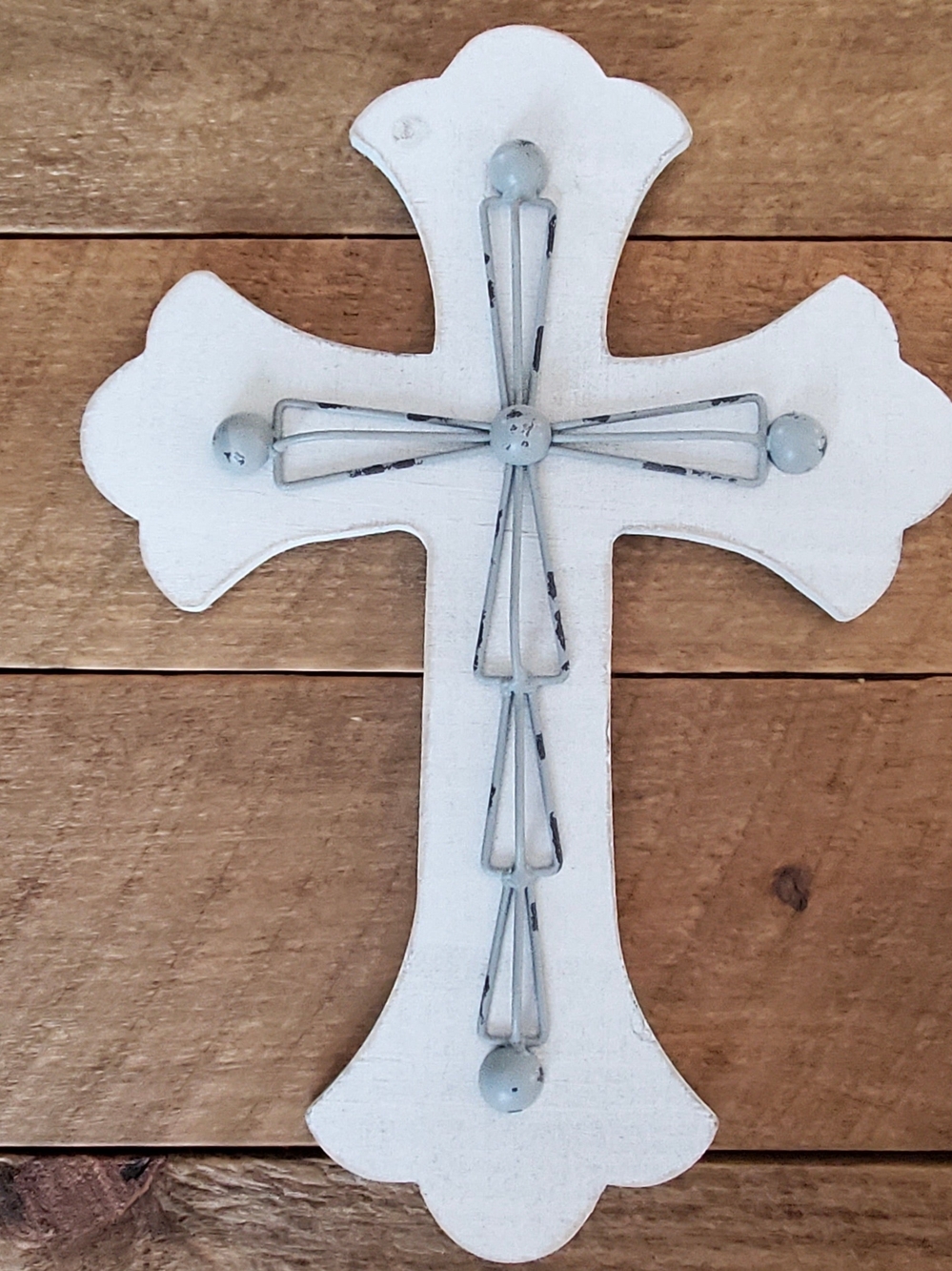 White Decorative Wall Cross - Classic Home Wall Decor - Picture 2 of 6